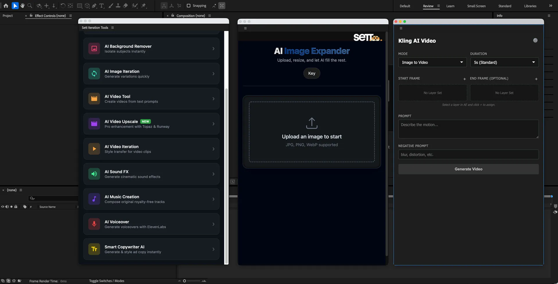 After Effects Hub panel preview